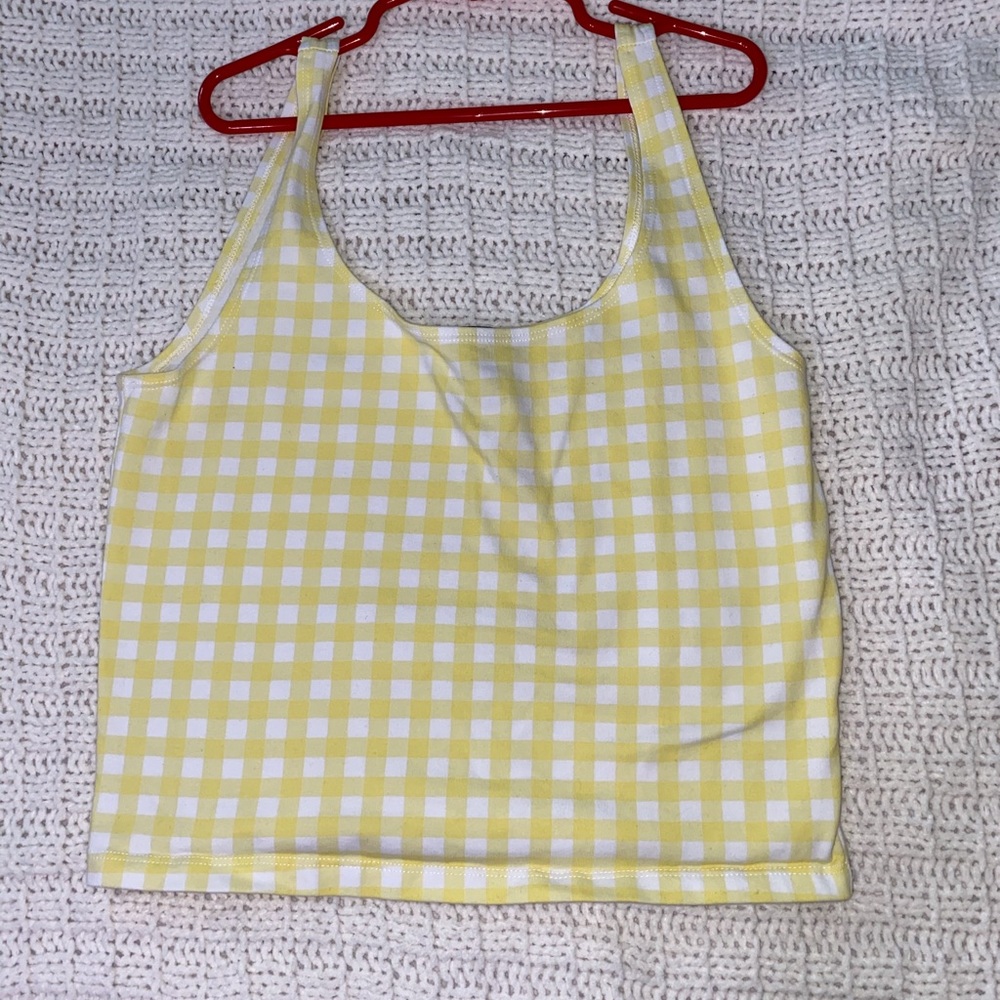 Yellow plaid tank top
